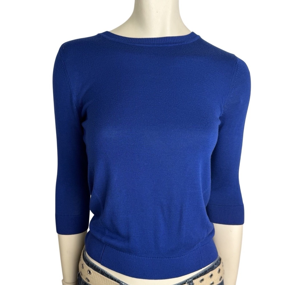Banana Republic Sweater 3/4 Sleeve Fitted Cobalt Blue Dopamine Preppy XS 363208